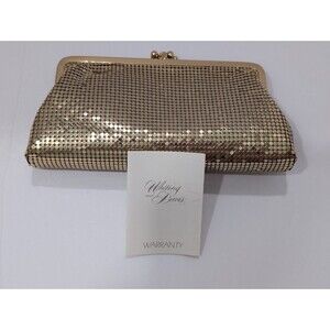 Whiting And Davis Gold Mesh Clutch Handbag Evening Going Out Special Occasion